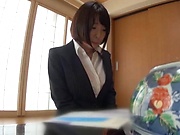 Amazingly hot office lady in kinky toy session indoors