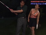 Japanese golf player gets her mouth roughly fucked outdoors picture 14