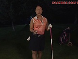 Sporty Japanese woman giving a terrific blowjob and eats sperm