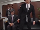 Japanese office chicks take off costumes to get gangbanged picture 21