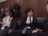 Japanese office chicks take off costumes to get gangbanged picture 26
