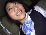 Back seat amateur sex for a naughty Japanese babe