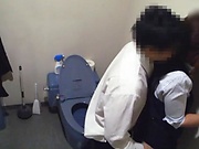 Office lady got fucked in the toilet