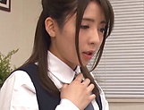 Stunning Japanese office chick Shirasaki Yuzu gets amazed by rear fuck