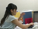 Amateur Asian office honey gives a steamy blowjob picture 17