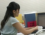 Amateur Asian office honey gives a steamy blowjob picture 18