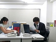 Amateur Asian office honey gives a steamy blowjob