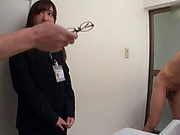 Office lady sucks dick in a POV style