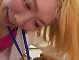Blonde Japanese office lady enjoys cock more than enough  picture 13
