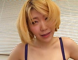 Blonde Japanese office lady enjoys cock more than enough  picture 57