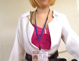 Blonde Japanese office lady enjoys cock more than enough 
