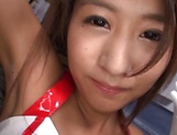 Cute Japanese beauty gets jizzed after great oral picture 28