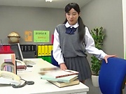 Horny schoolgirl Kootoki Karin in raunchy solo session
