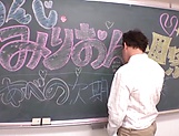 Four wild Japanese schoolgirls give a handwork and fuck rough