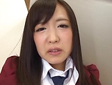 Kinky schoolgirl Sakura Miyuki enjoys teasing her puffy clit