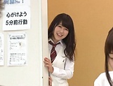 Naughty Asian schoolgirl Sakura Rima has cock in her hands picture 15