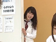 Naughty Asian schoolgirl Sakura Rima has cock in her hands