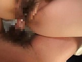 Arousing Asian schoolgirl gets cum on her boobs picture 95