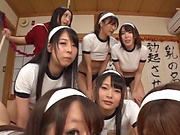 Tokyo schoolgirls featured in a hardcore scene