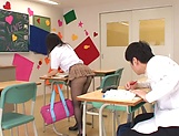 Classroom Japanese porn with sweet Kanae Ruka picture 11