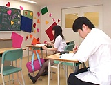 Classroom Japanese porn with sweet Kanae Ruka