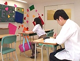 Classroom Japanese porn with sweet Kanae Ruka