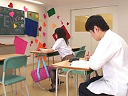 Ruka Kanae gets steamy with one of her classroom colleagues