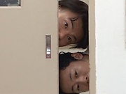 Japanese schoolgirl Hakii Haruka blows her PE teacher and eats cum