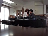 Cute Asian office lady has gets her shaved pussy climaxed picture 37