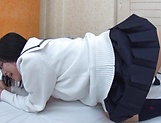 Hot schoolgirl Aya Akiyama in kinky toy action picture 73