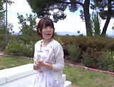 Cute Sakura Kizuna gets her shaved twat drilled hard outdoors picture 40
