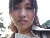 Hot Yui Katase gets outdoor fucked by two male hunks