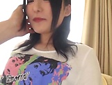Japanese teen brunette got cum in mouth