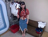 Mischievous Japanese teen showing off her fit body
