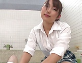 Horny Japanese schoolgirl in raw scenes of POV porn picture 14