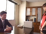 Shy Japanese girl ends up fucking during job interview