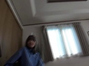 Charming Japanese teen Abe Mikako fucked perfectly in pov
