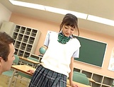 Cute Japanese girl in a school uniform providng pussy to her teacher picture 128