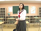 Japanese AV Model in a school uniform banged in the classroom