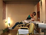 Busty hair stylist is into body licking