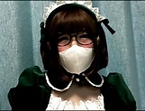Cute Japanese teen in a mask Sakura Kizuna satisfies her oral sex needs picture 11