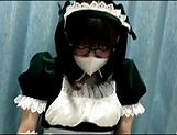 Cute Japanese teen in a mask Sakura Kizuna satisfies her oral sex needs picture 22