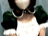 Cute Japanese teen in a mask Sakura Kizuna satisfies her oral sex needs