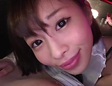 Eye-catching Asian teen Oto Sakino gives a blowjob in pov picture 27