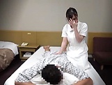 Amazing Japanese masseuse caught on cam while fucking hard picture 11