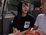 Busty Japanese teen Inaba Ruka flirts and fucks with a guy in a car