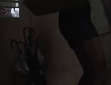 AV model Suzuki Satomi poses in black pantyhose in a leg fetish scene