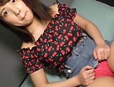 Hiiragi Rui rubs pussy on cam after gently stripping  picture 11