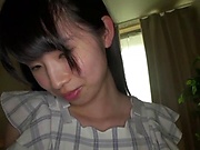 Amateur girl from Japan Aizawa Riina gets shaved pussy drilled