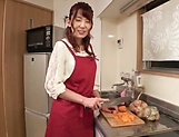 Japanese milf Hatano Yui fucks insanely in the kitchen